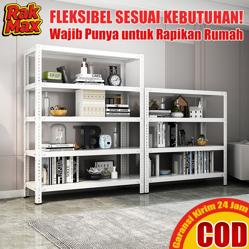 Rak Besi 5 Susun 4 Susun Rak Gudang Rak Dapur Rak Buku Rak Barang Rak Susun Serbaguna 100%Besi