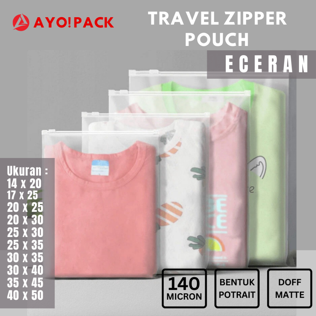 14 x 20 cm Plastik Zipper Lock Pouch Travel Bag Tebal Premium Serbaguna Storage Bag Matte