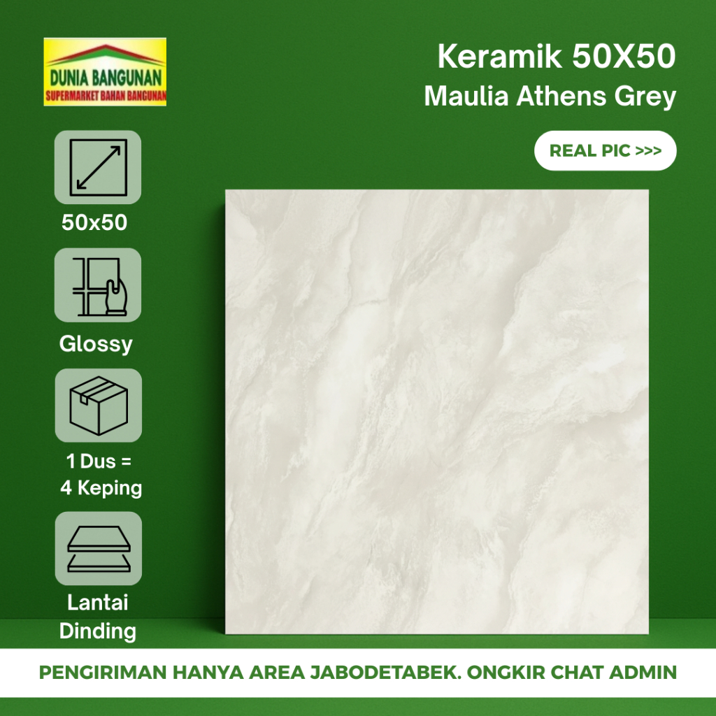 Keramik Lantai 50x50 Lantai Mulia Marble Grey Keramik Glossy Marble Abu Athens