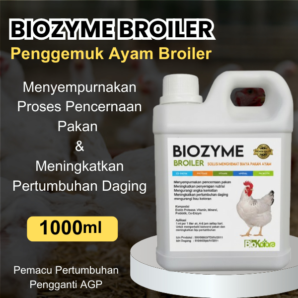 Biozyme penggemuk Ayam Broiler Hemat Pakan Kurangi Bau Pengganti AGP Pada Pakan