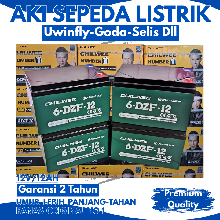 AKI CHILWEE 48V/12AH ORIGINAL | AKI SEPEDA LISTRIK CHILWEE NO 1 | AKI SEPEDA LISTRIK UWINFLY GODA SE