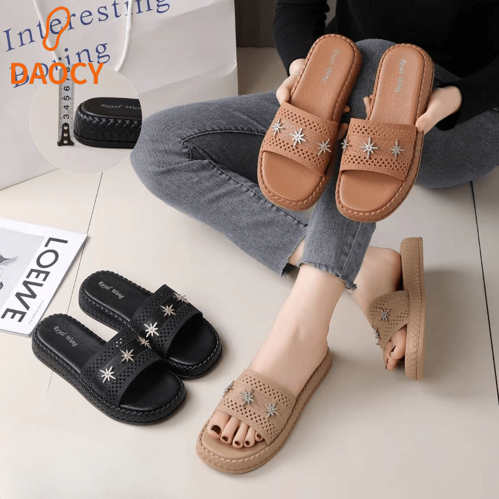 [BISA INSTANT] Sandal Selop Wanita Karet Import Motif Rajut / Sandal Selop Wanita Rajut