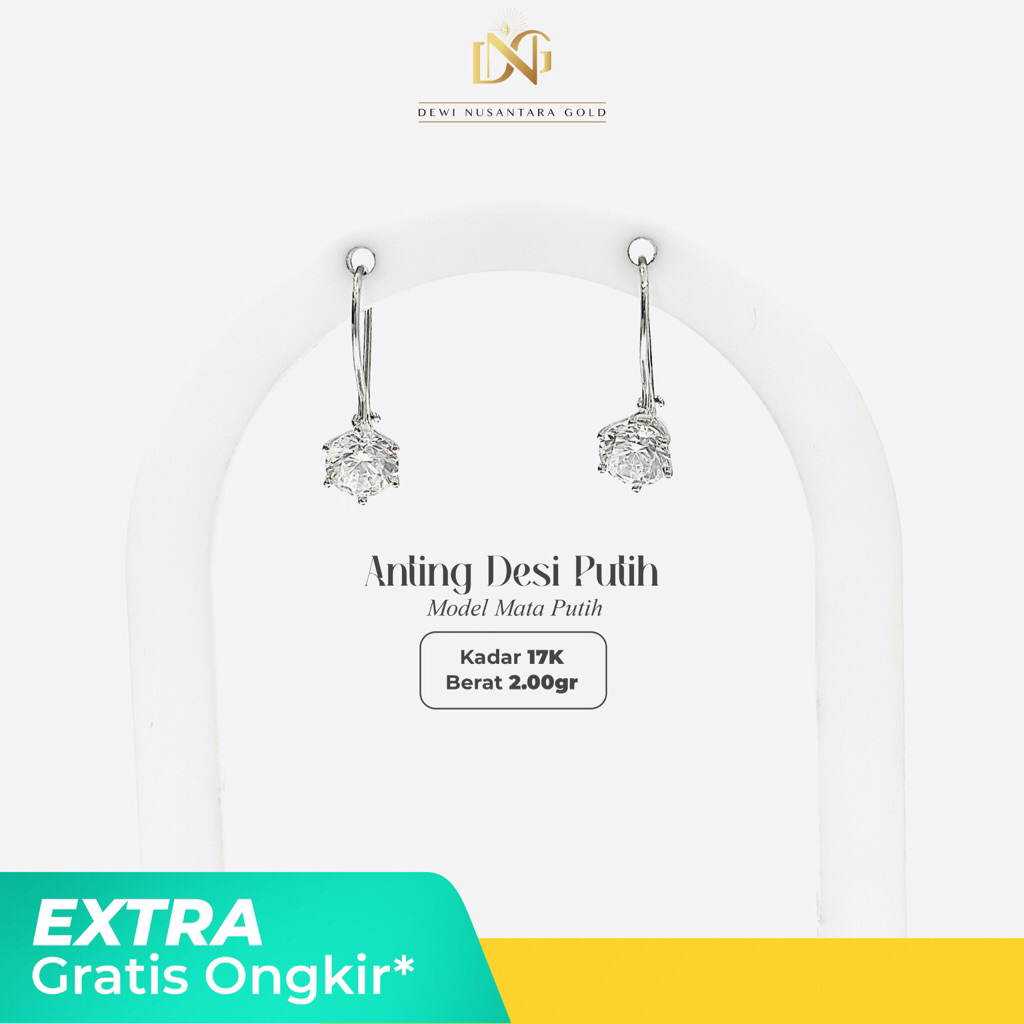 Anting Desi Putih Model Mata Putih