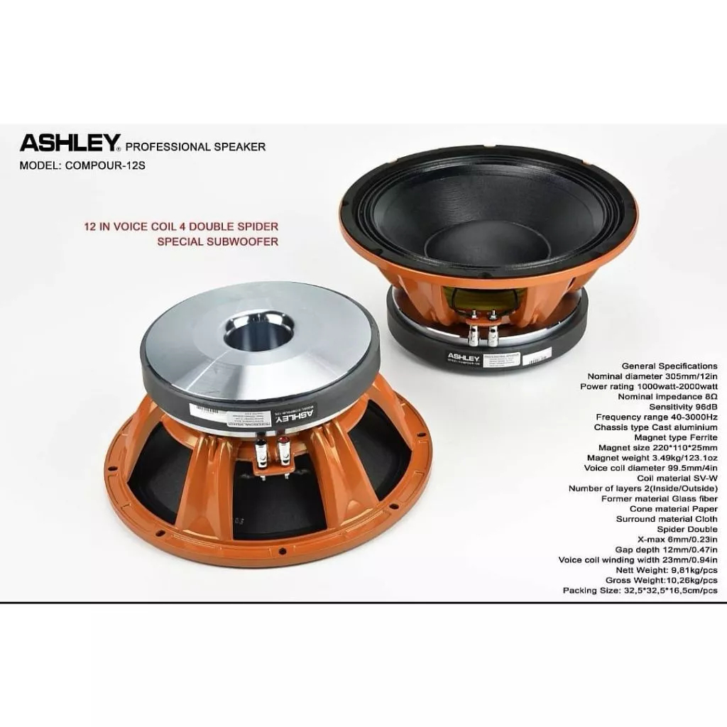 Ashley Compour 12S 12-Inch Speaker Subwoofer