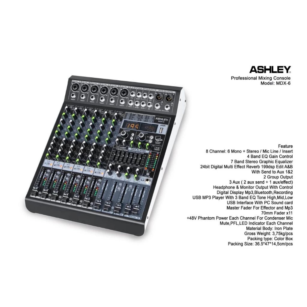 Mixer 6 Channel Ashley MDX 6 / Mixer Ashley MDX 6