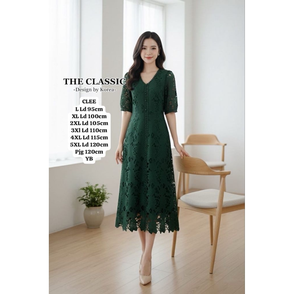 Drea brokat mewah clasik kode CLEE asli bangkok