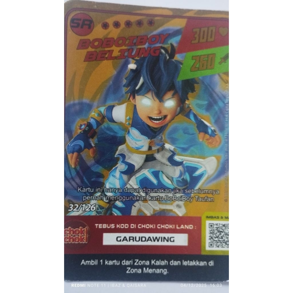 kartu boboiboy boboi boy beliung kartu choki choki