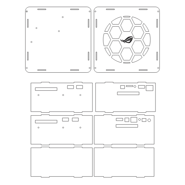 Casing Akrilik STB 16x16 cm | Support HDD 3.5" & 2.5" | Ready NAS/OpenWRT