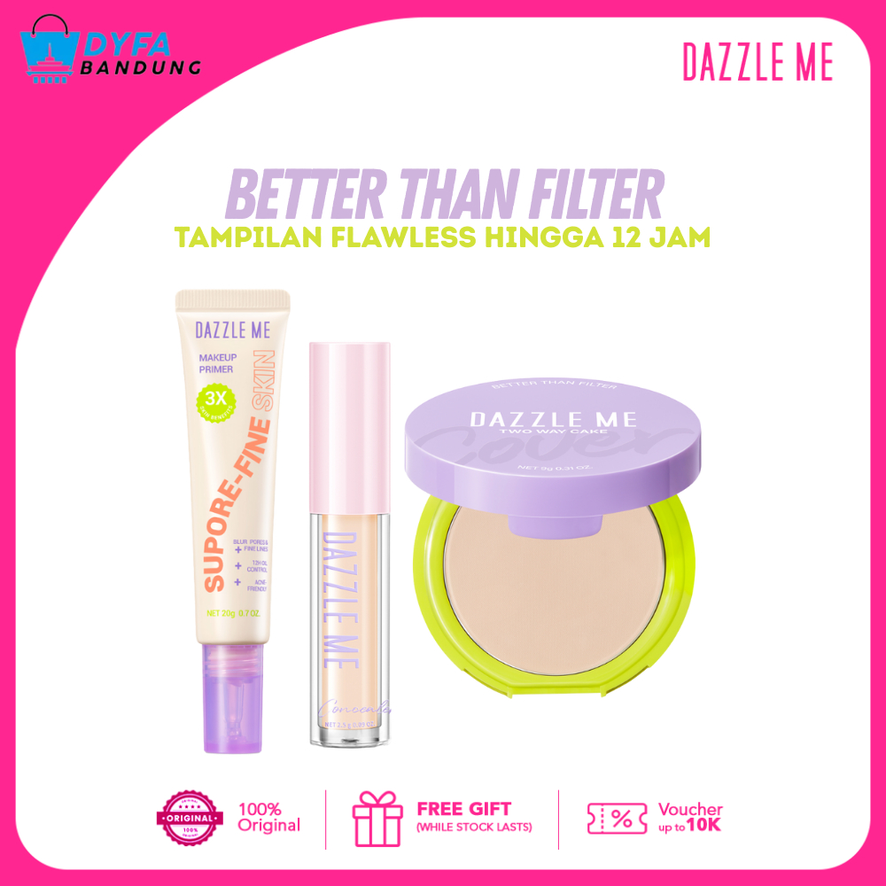 DAZZLE ME Better than Filter Double Kill Two Way Cake Powder | Our Secret Cover Concealer | Supore-F