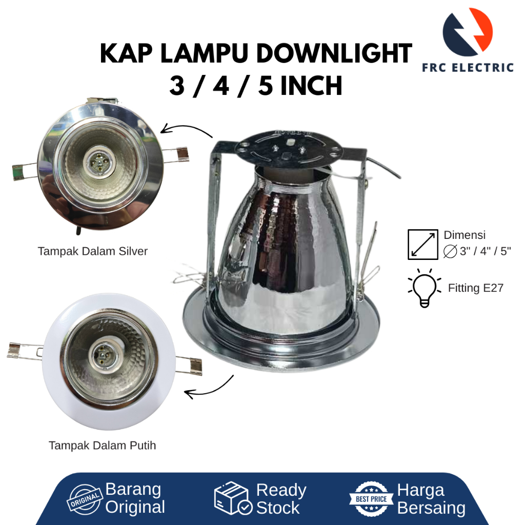 Kap Downlight - Kap Lampu - Kap Lampu Plafon - Fitting Lampu Downligt - Kap Downlight 3 inch - Kap D