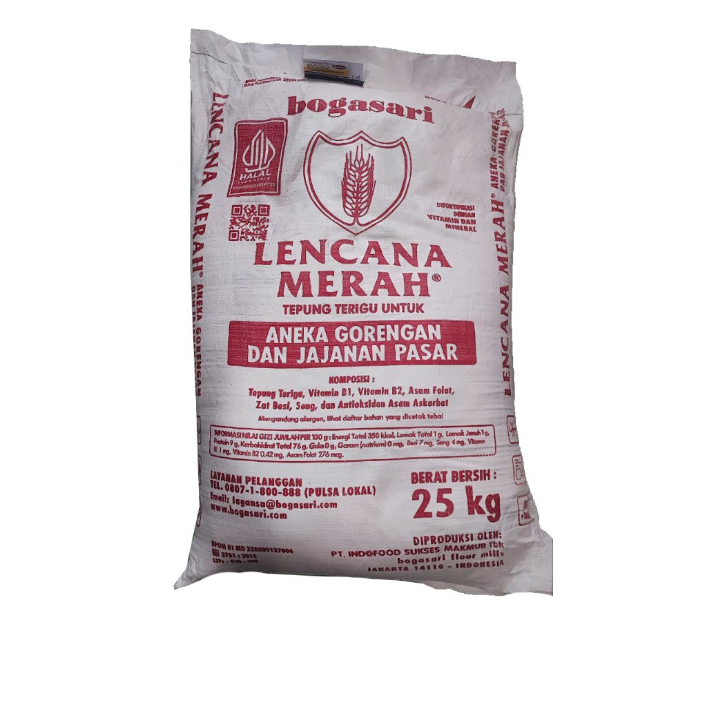 Tepung Terigu Lencana Merah 25kg / 1 Karung / 1 Bal