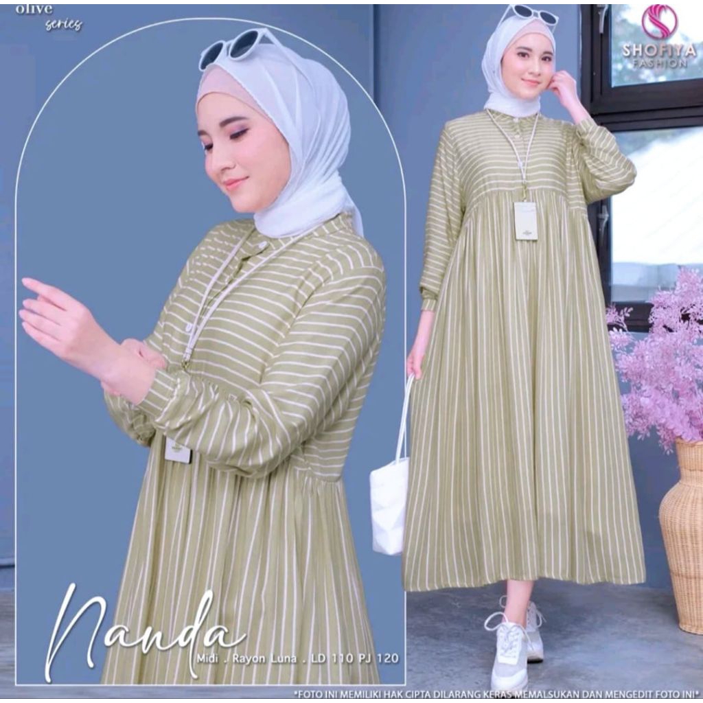 TERLARIS MIDI DRESS WANITA /MIDI  DRESS JUMBO /NADYA DRESS/PAKAIAN MUSLIM WANITA