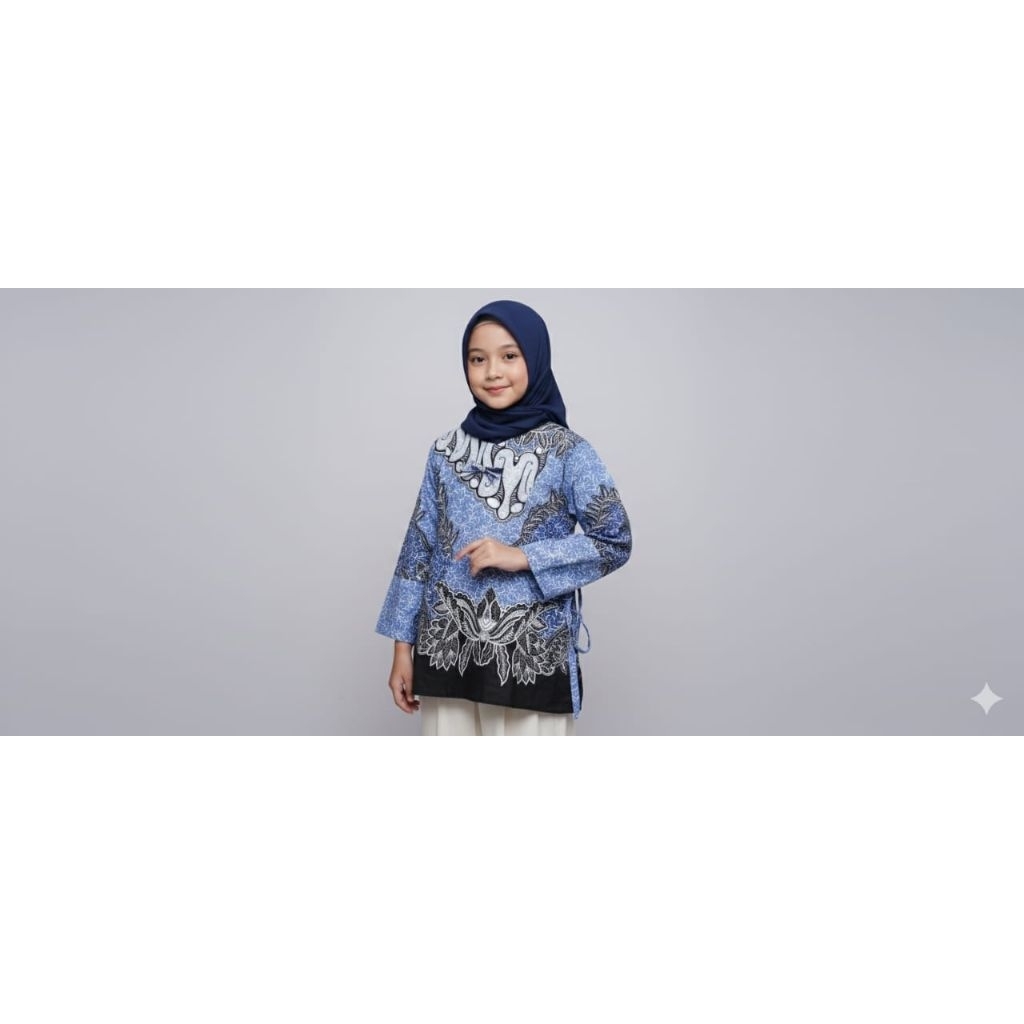 blus batik anak perempuan 2-11 tahun,baju atasan anak perempuan,baju seragam batik anak terbaru