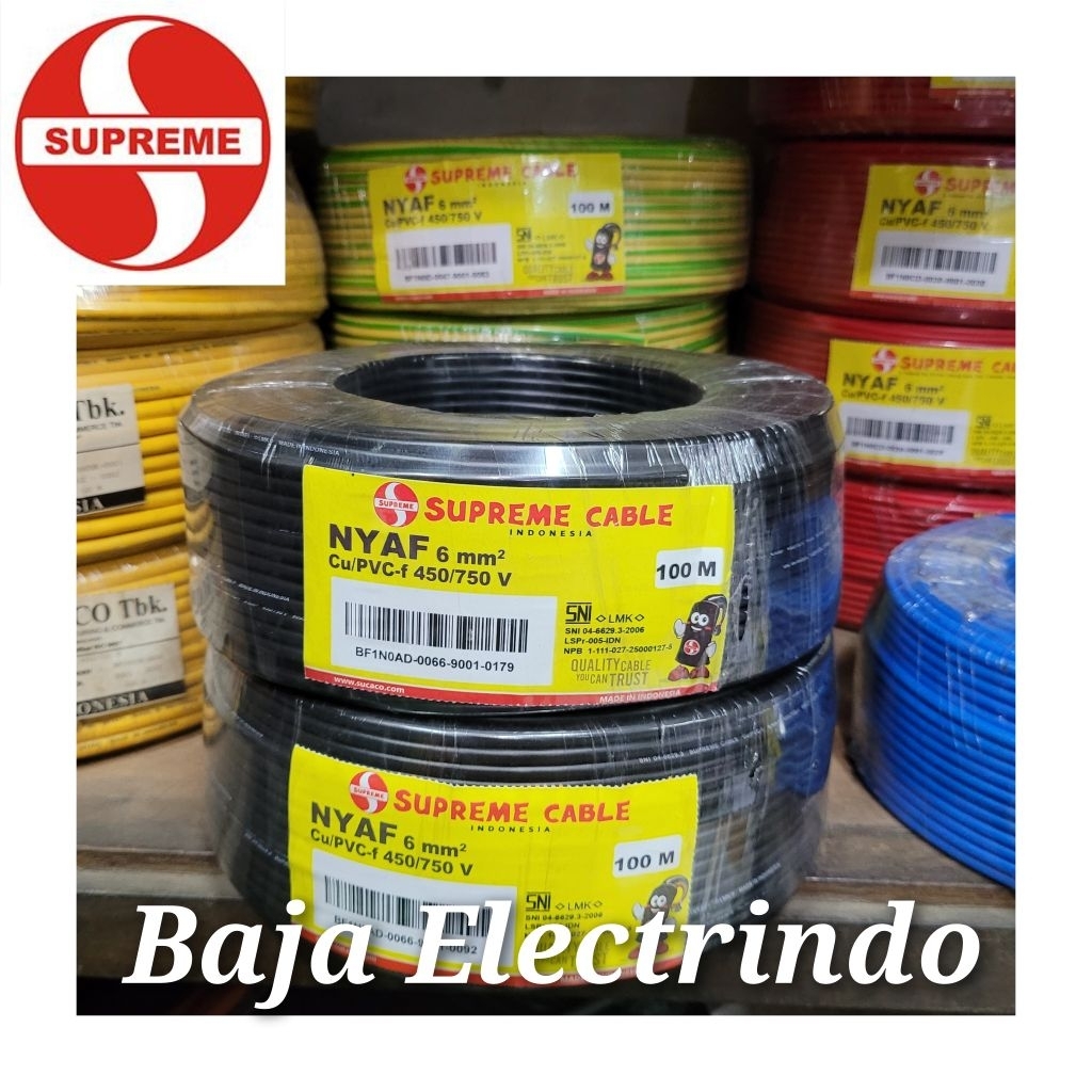 Kabel Serabut NYAF 6mm SUPREME meteran Kabel NYAF 1x6mm 1x6 mm 1 x 6 mm