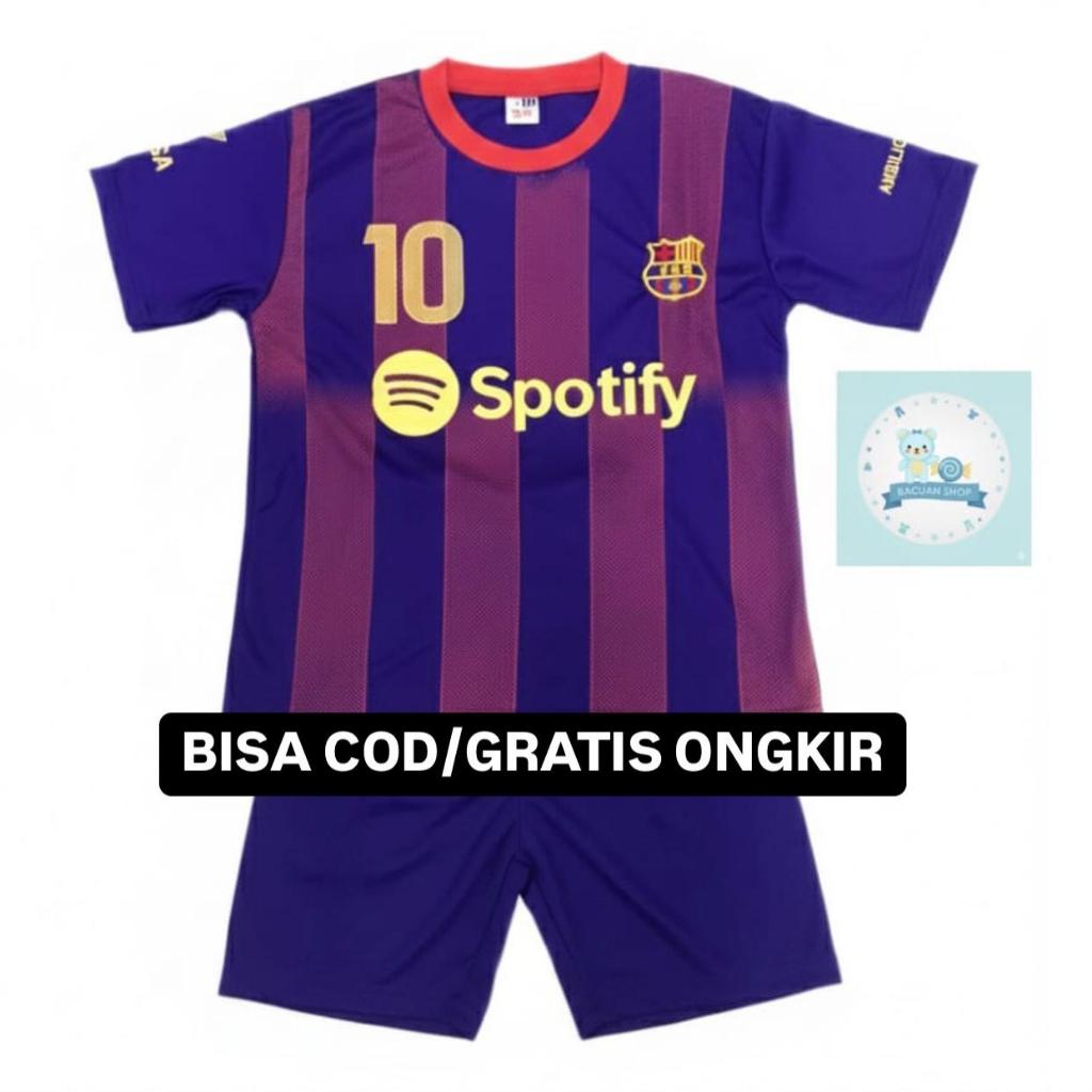 COD / SETELAN BAJU BOLA ANAK TERBARU 2025 BARCA BARCELONA NAVY MERAH / SET BAJU BOLA ANAK LAKI LAKI 