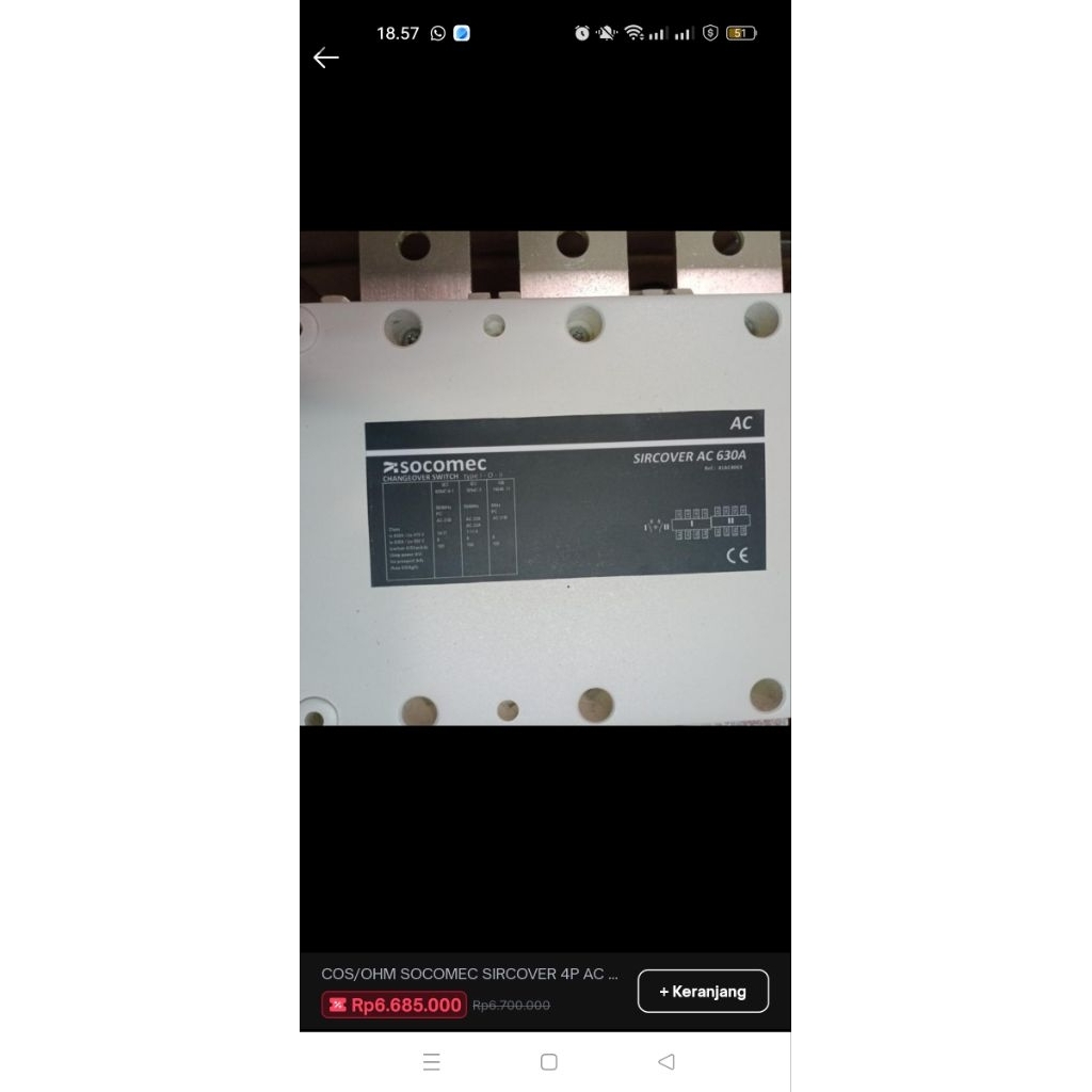 Change Over Switch(COS) Sircover 4P 630A