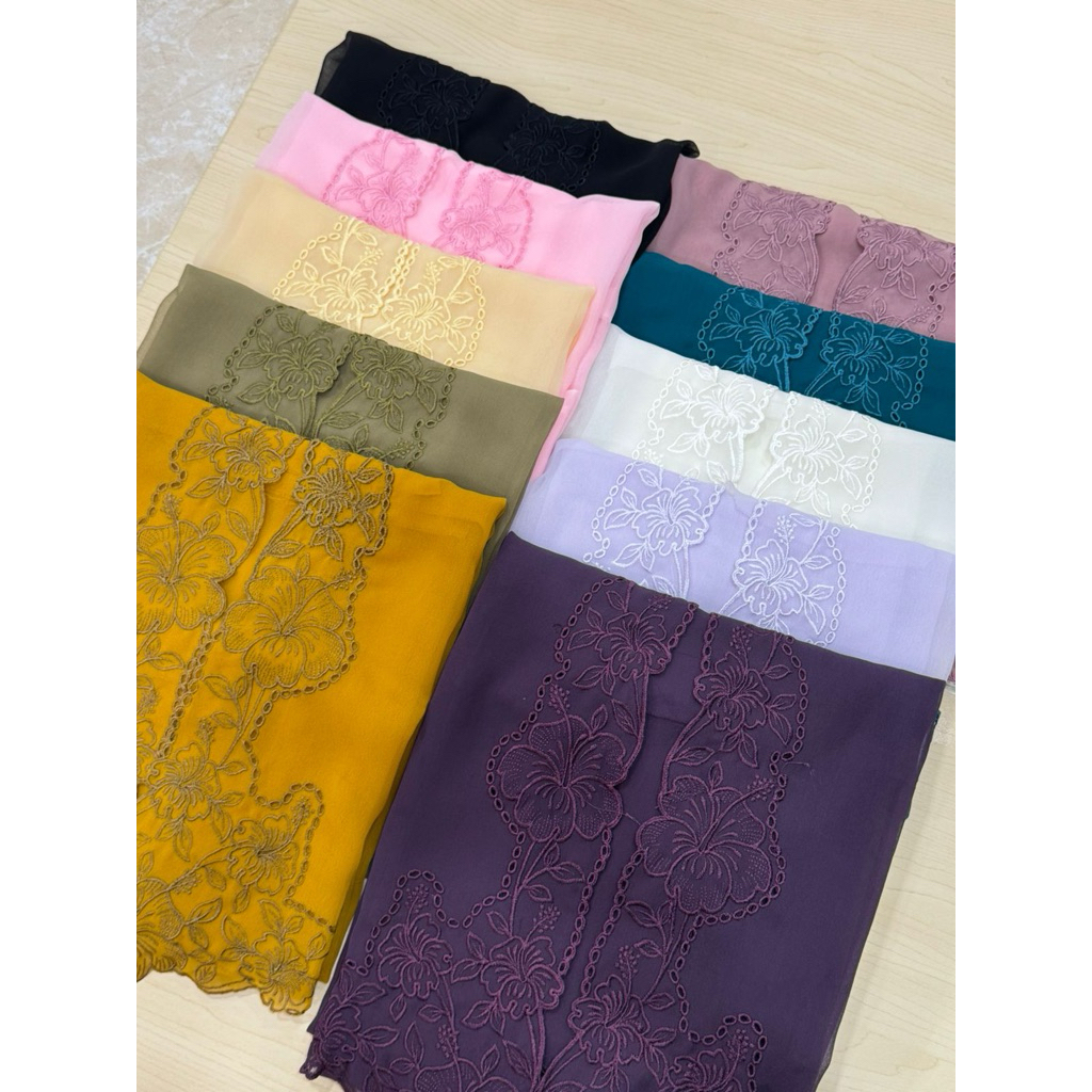 Kain Kebaya Bordir motif pucuk bali || bordir bali || bahan kebaya encim