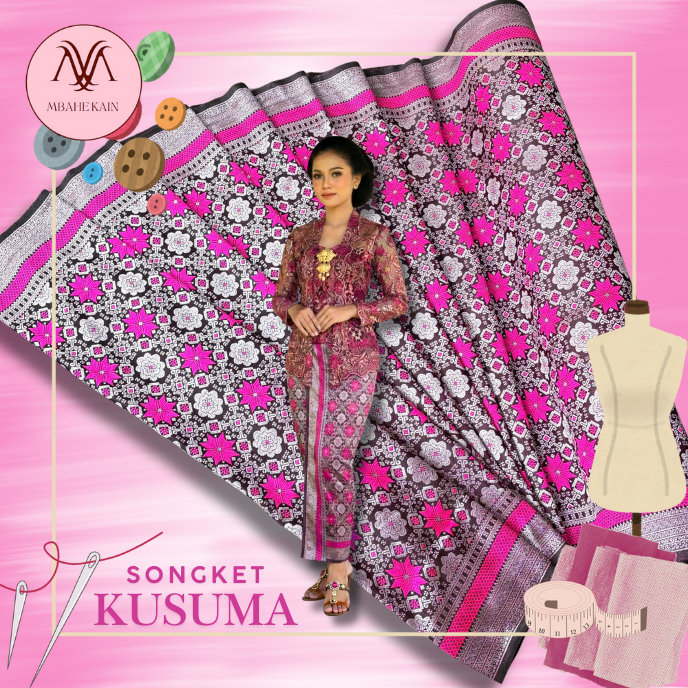 TERMURAH‼️Kain Songket "KUSUMA" SONGKET SUTRA/SONGKET MULTICOLOR/SONGKET TURKEY PREMIUM Meteran Ecer