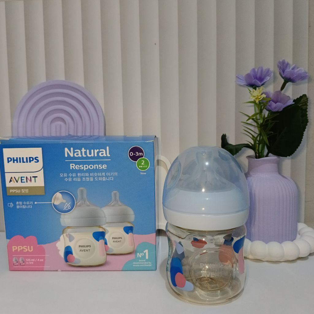 BOTOL SUSU PHILIPS AVENT MOTIF PPSU NATURAL RESPONSE 125 ML
