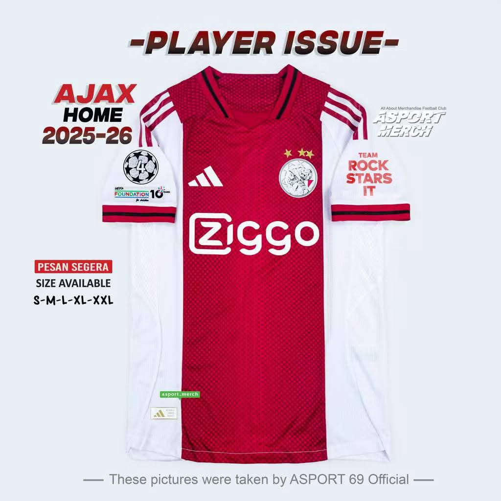 PLAYER ISSUE AJAX AMSTERDAM HOME 2025 2026 TERBARU PI AJAX HOME 2025 2026