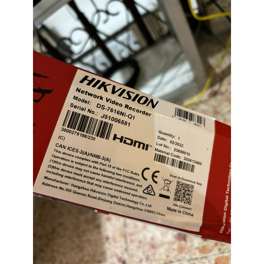 Nvr hikvision 16ch ds-7616Ni-Q1