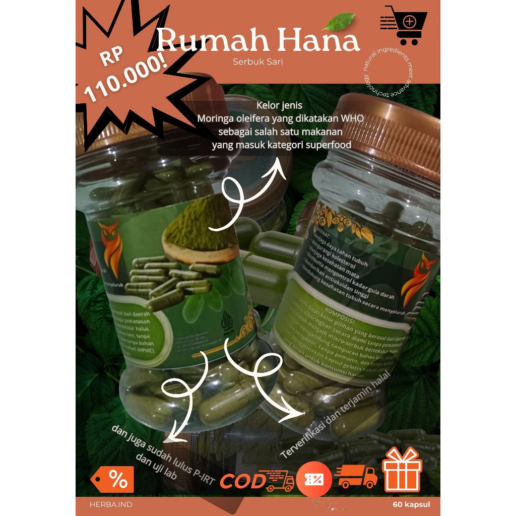 Kapsul kelor (Moringa oleifera)