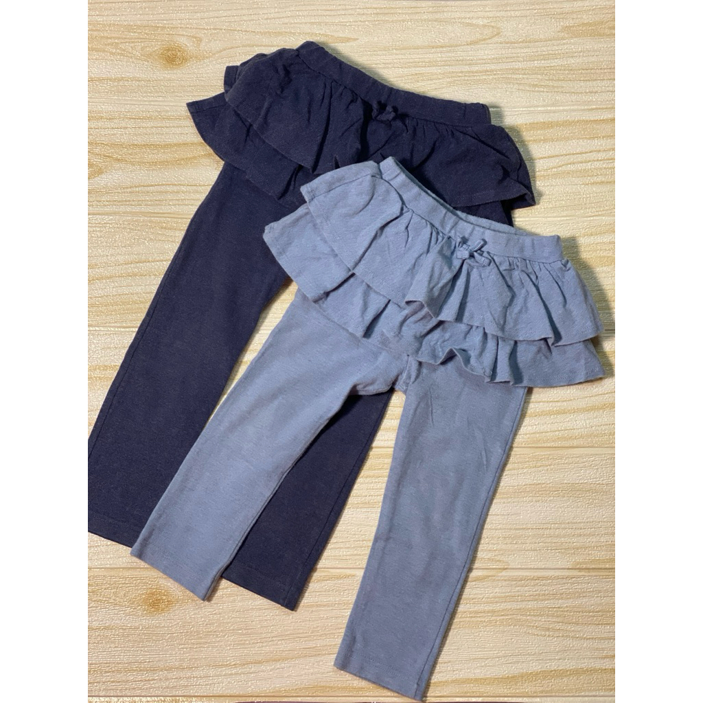 rokcel rok leging legging lejing rampel rample umpak biru denim anak branded UNIQLO baby size 90 100