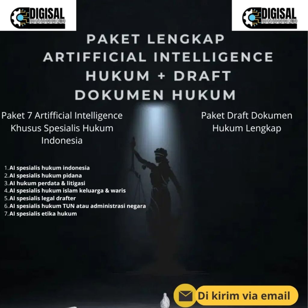Paket Lengkap 7 AI Spesialis Hukum + Ribuan Draft Dokumen Hukum