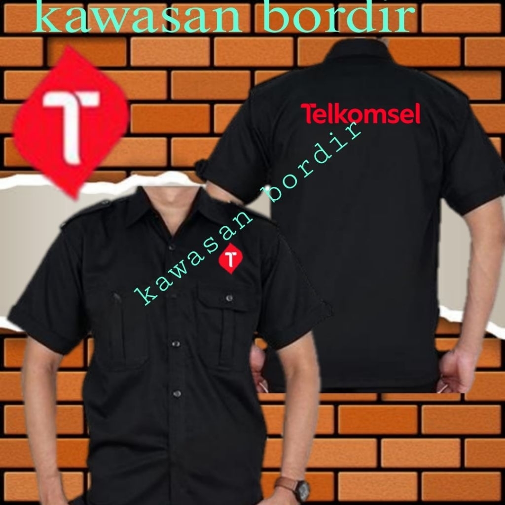 terbaru seragam Telkomsel kemeja Telkomsel baju Telkomsel pdh Telkomsel kemeja Telkom full bordir..
