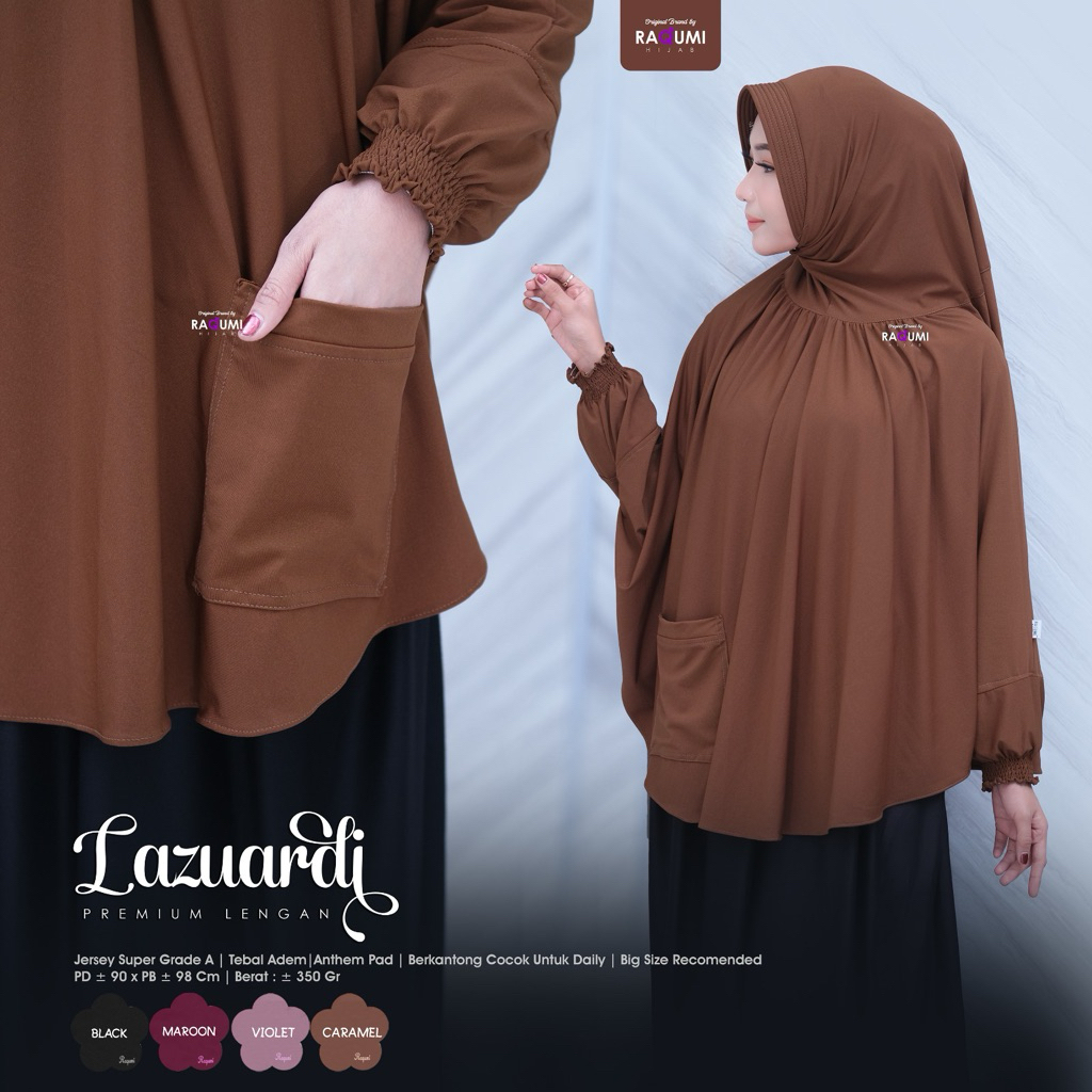 Lazuardi Premium Lengan By Raqumi Hijab Lengan Raqumi Bergo original Raqumi Lazuardi Raqumi