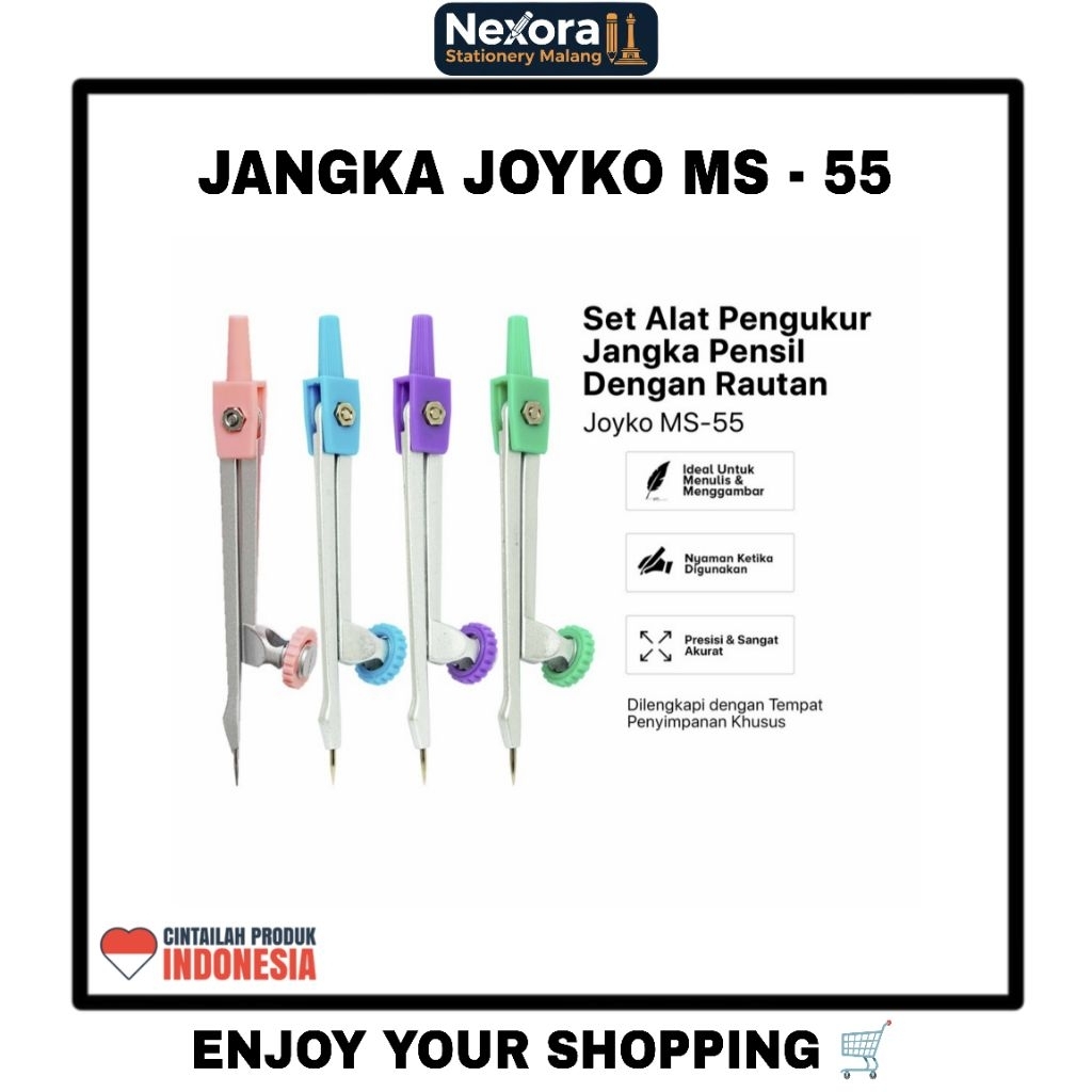 Jangka Joyko MS-55 Kompas Gambar Teknik Presisi untuk Sekolah Kuliah Arsitektur Desain Geometri Alat