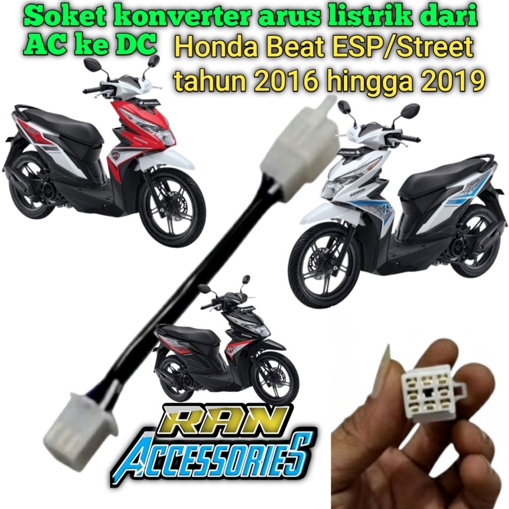 Soket DC ,Soket merubah arus AC ke DC BEAT 2016 -2019