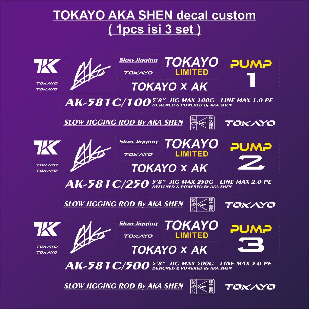 TOKAYO AKA SHEN decal joran custom