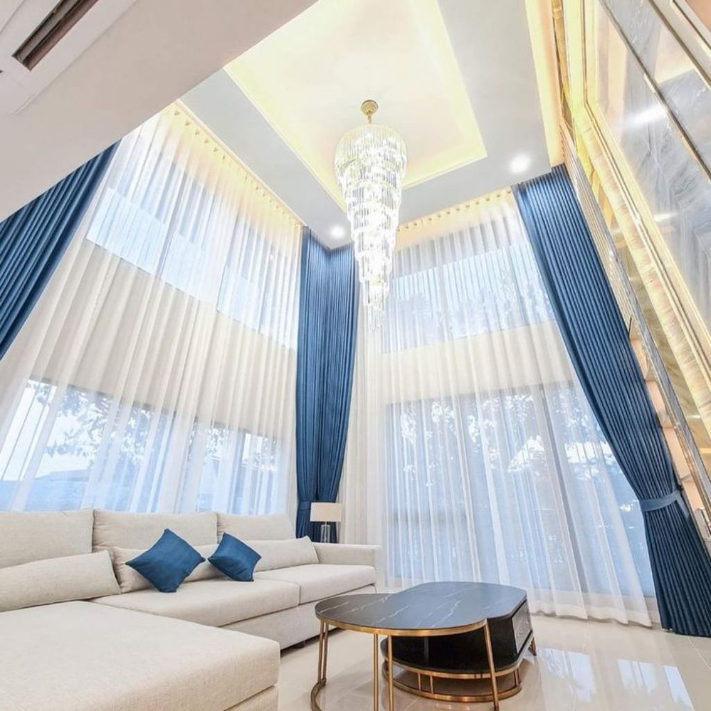 GORDEN PINTU BLACKOUT BIRU NAVY/ TIRAI PINTU/ GORDEN MINIMALIS/ TIRAI JENDELA MINIMALIS/ GORDEN BIRU