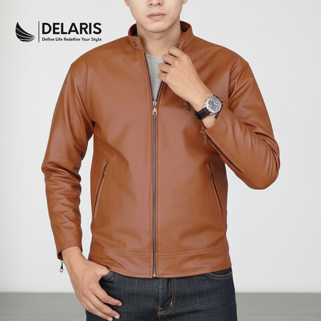 Delaris Jaket Kulit Pria Classic Style Viena Leather