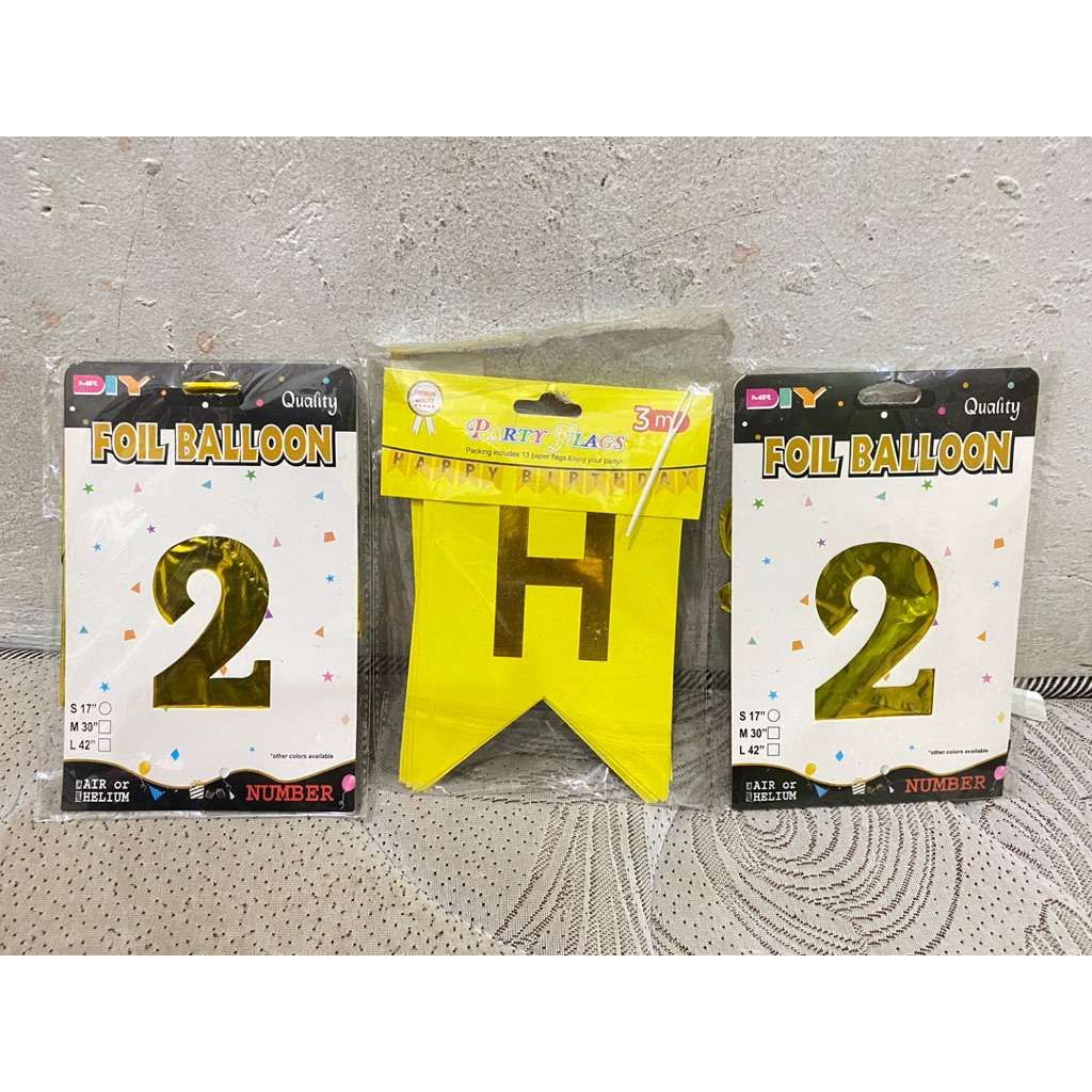Aksesoris birthday beli di Mr diy