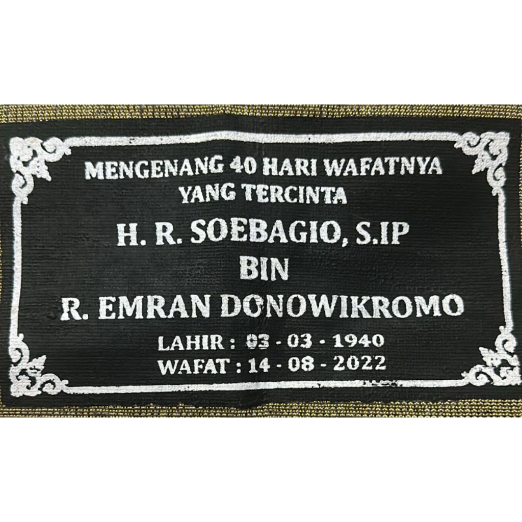 Sablon untuk sajadah 40harian, 100harian, 1000harian