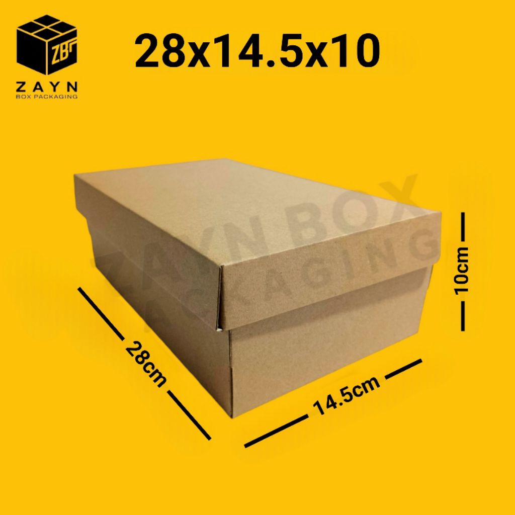 Dus Sepatu / Dus Sandal, Box Polos Cokelat - 28x14.5x10cm