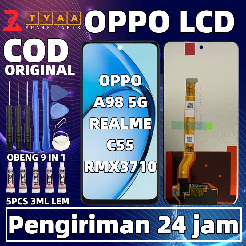 OPPO A1 2023 / A58 4G / A98 REALME C55  LCD Touchscreen Original Asli - Fullset Komplit - Bergaransi