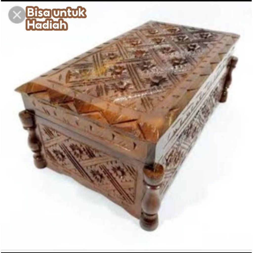 Kerajinan Ukir Kayu Jati Asli / Kotak Tempat Perhiasan /Kotak Kayu