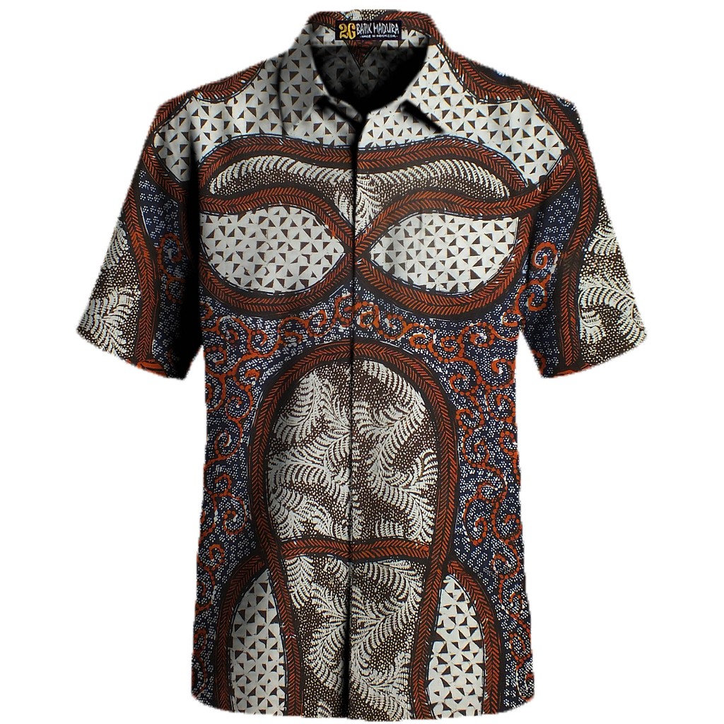 Kemeja Batik Tulis Madura Baju Batik Pria Lengan Pendek F1059