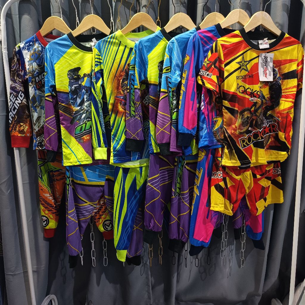 BICFLOW Setelan Baju Celana Anak-Anak Motor GP/Motor Balap/Cowok-Cewek