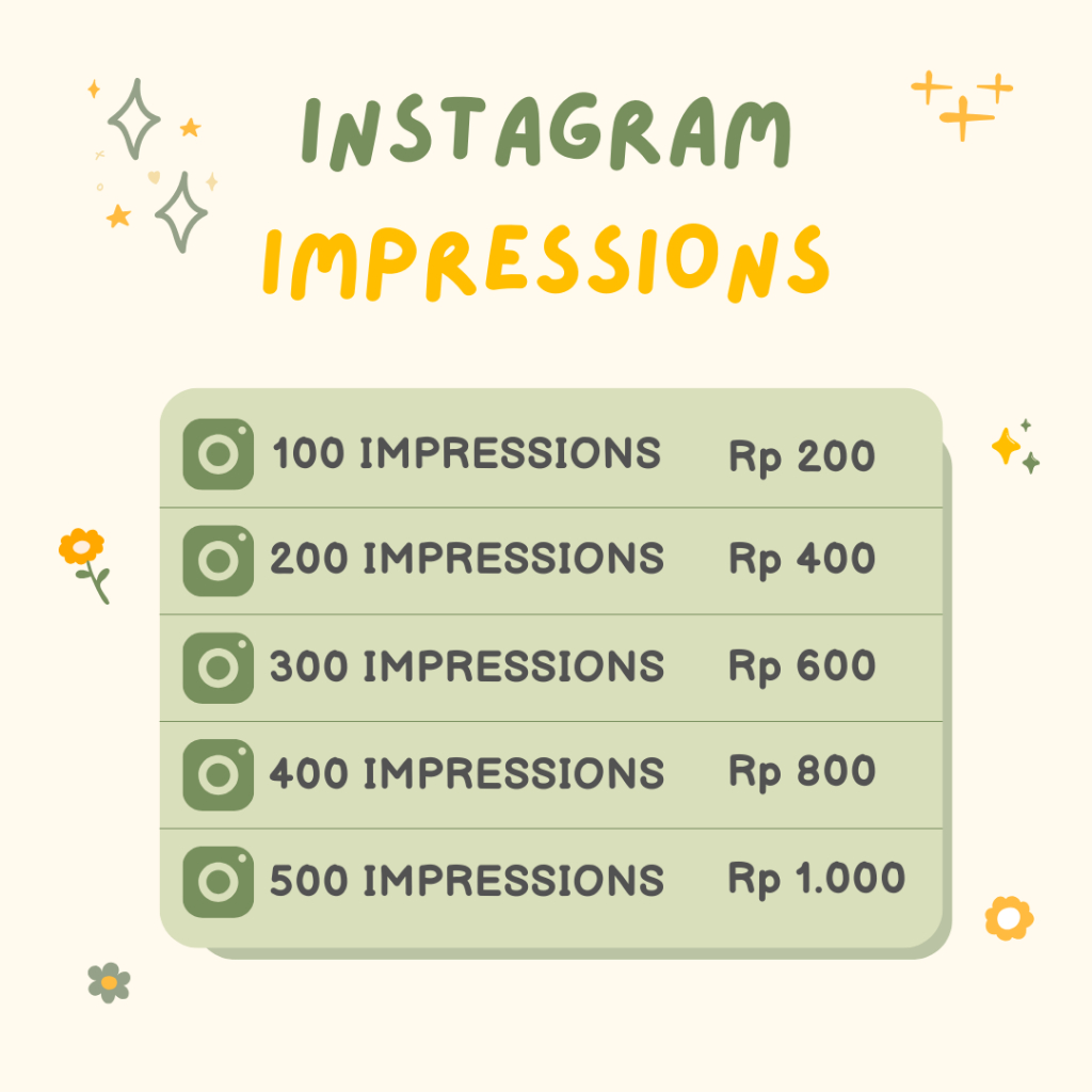 INSTAGRAM IMPRESSIONS INSIGHT BOOSTER SOSIAL MEDIA TERMURAH BERGARANSI