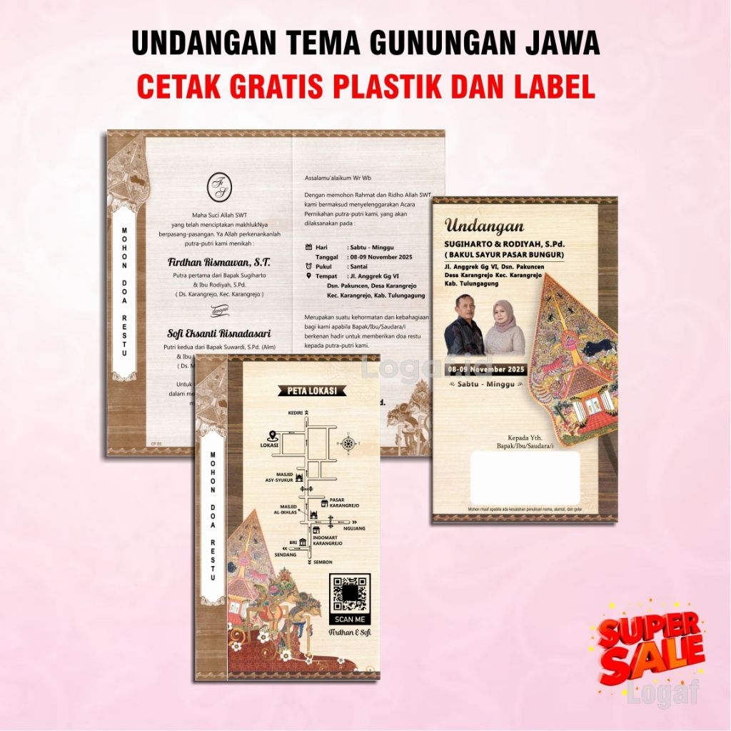 Undangan Jawa Orangtua Blitar Malang Kediri Tulungagung Trenggalek Gratis Ongkir