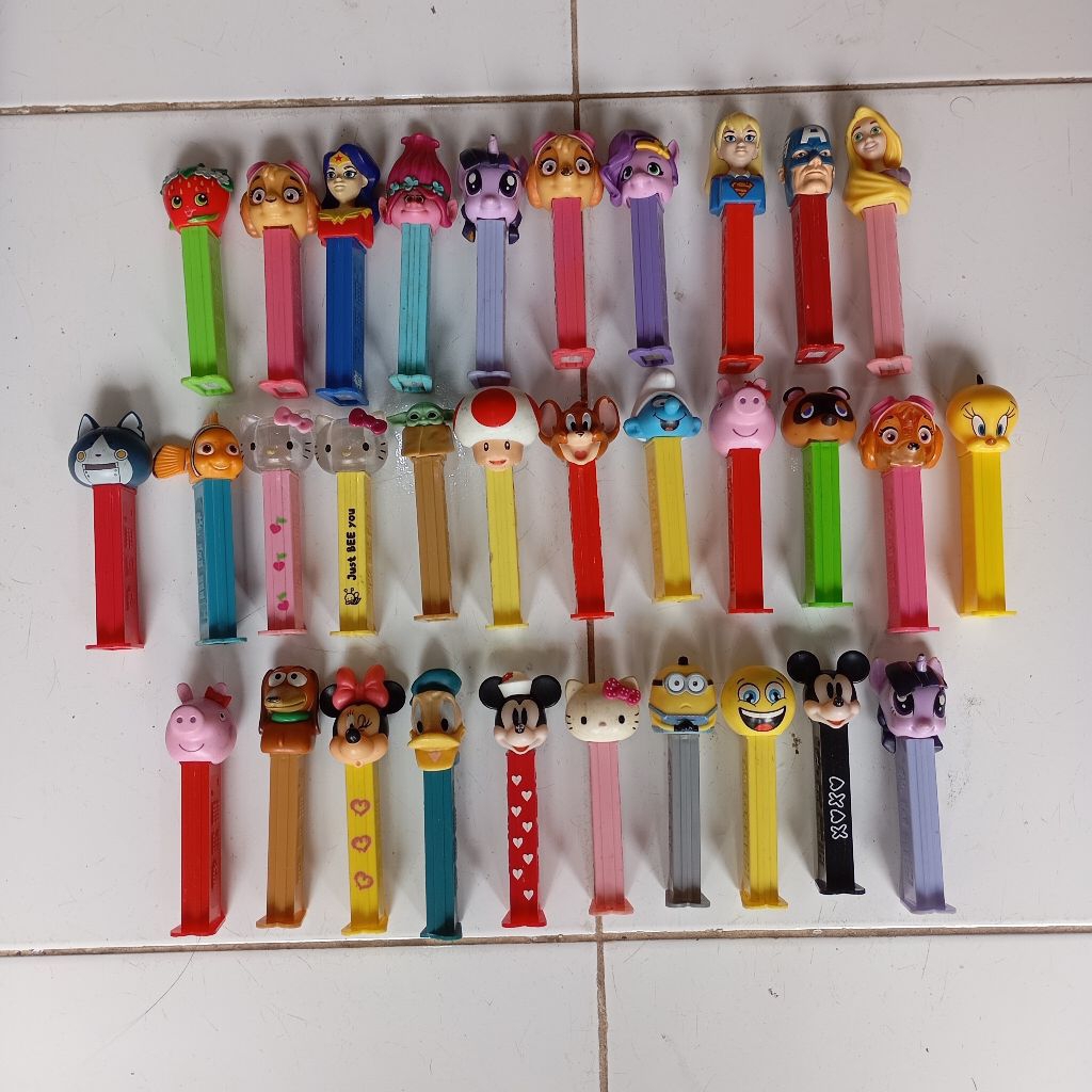 PRELOVED PEZ CANDY KARAKTER DISNEY, POKEMON, SUPER MARIO, TROLLS, MICKEY