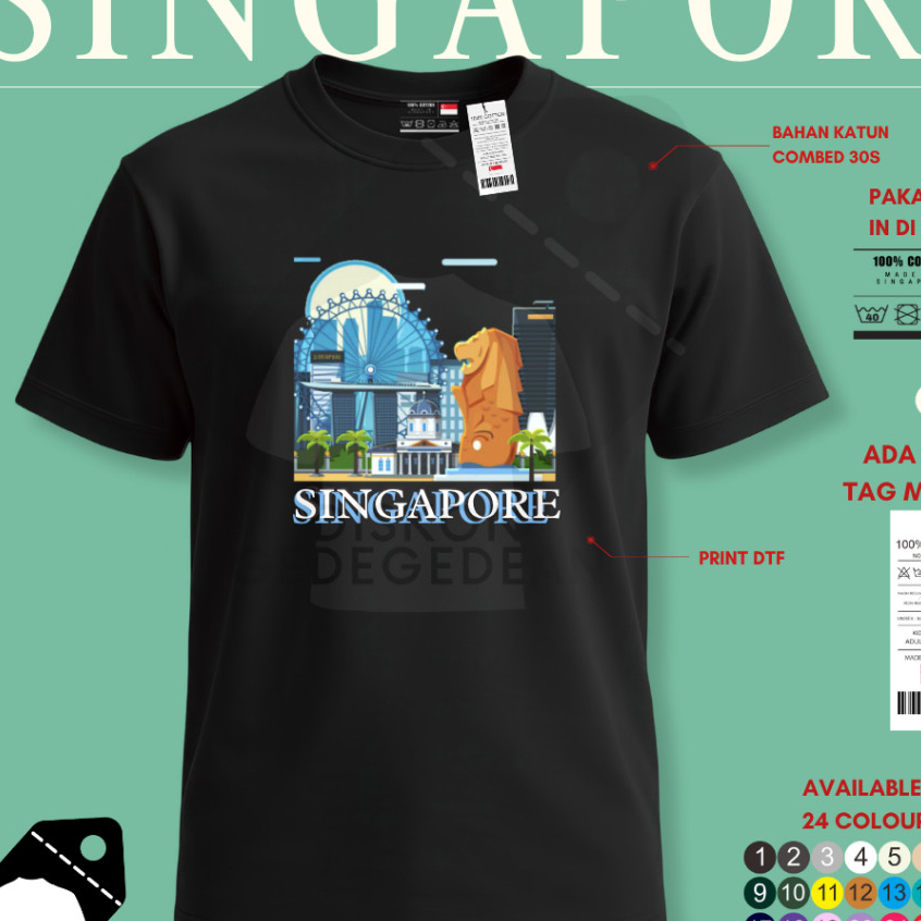 Kaos Oleh Oleh Singapore Singapura  Baju Oleh-oleh Singapore Singapura Kaos Souvenir Singapura Singa