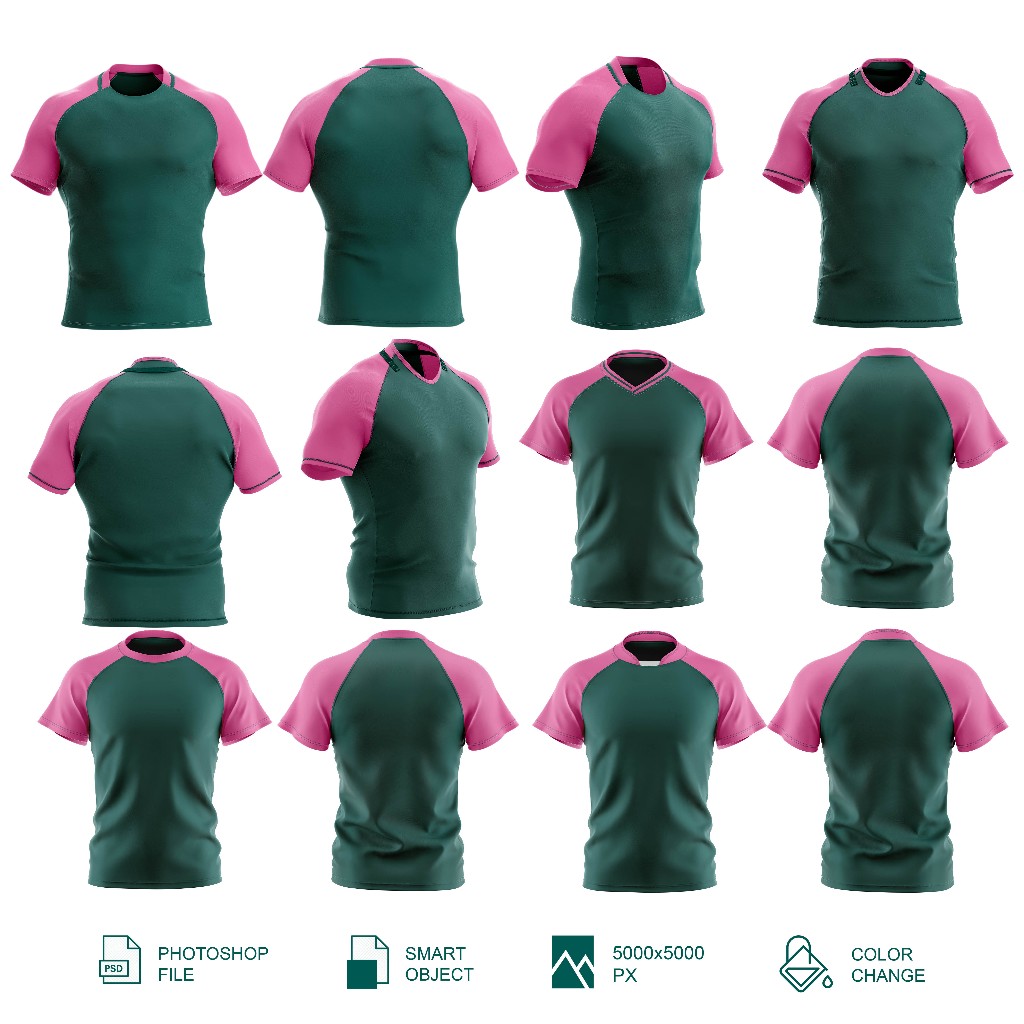 Mockup Jersey Rugby Lengan Pendek - PSD
