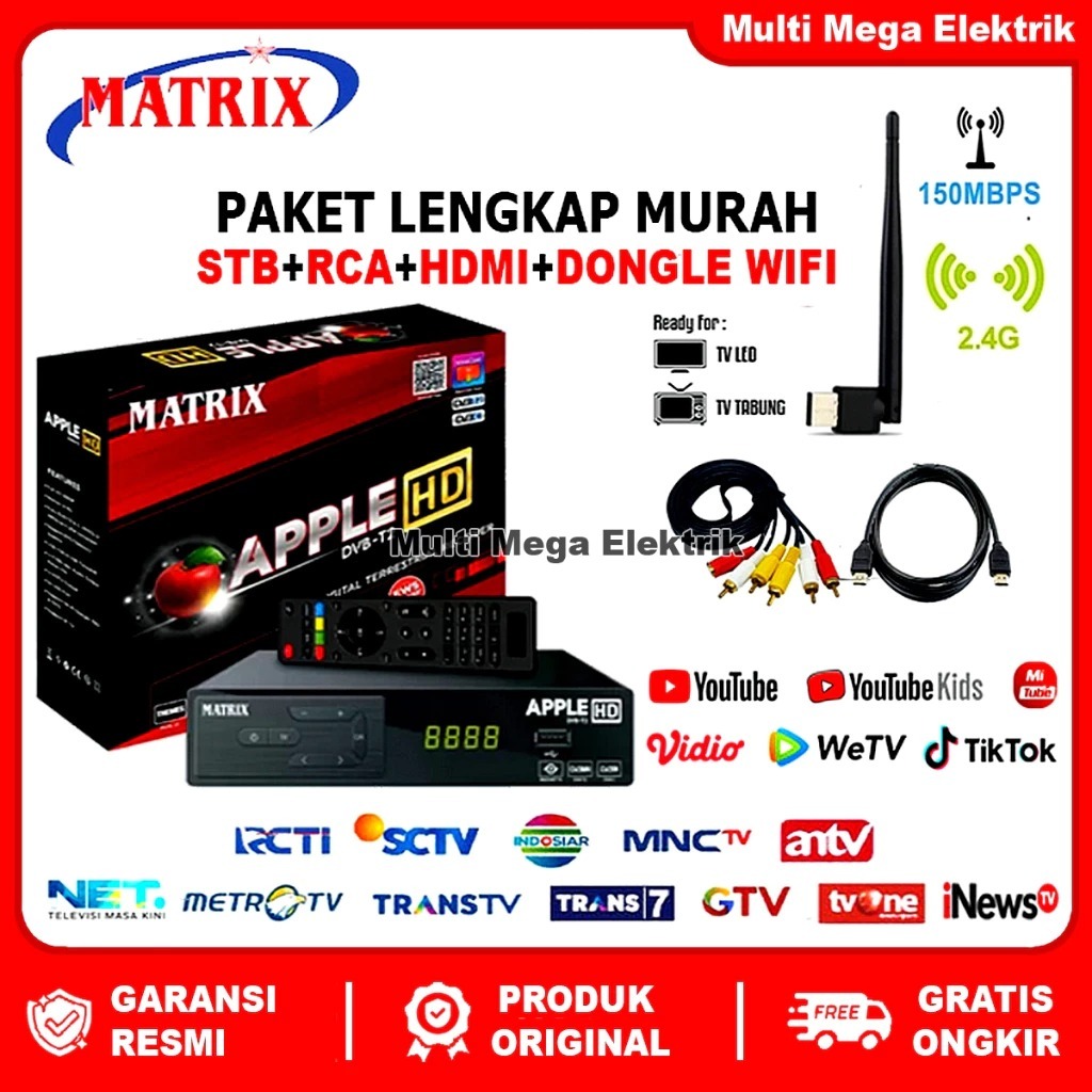 [COD] SET TOP BOX TV DIGITAL MATRIX APPLE DVBT2 / STB MATRIX / STB MATRIX APPLE MERAH / SETOP BOX TV