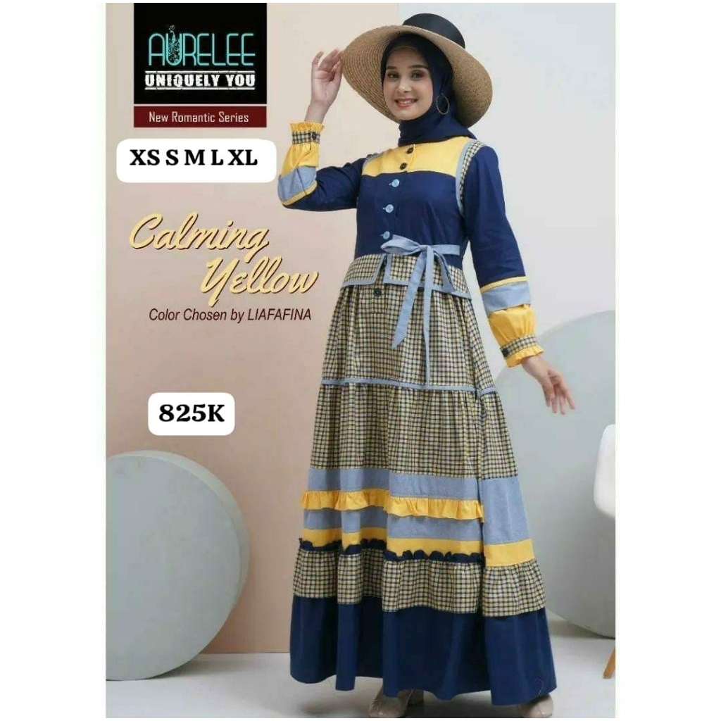gamis dewasa CALMING YELLOW by AURELEE