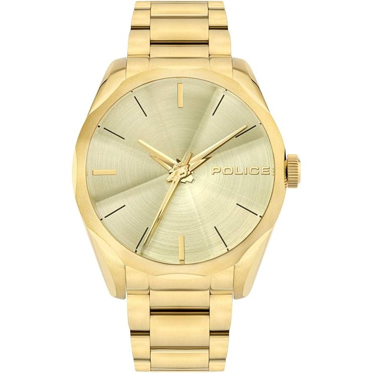 Jam Tangan Pria Police Raglan Gold Dial Gold Stainless Steel Strap PL.15712JSG/06M Original